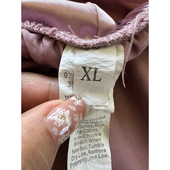 Unbranded Mauve Pink Button Down Pull On Shorts Satin Pajamas PJ Set XL - Picture 8 of 11